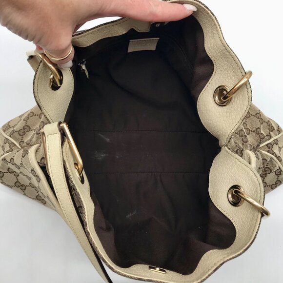 Gucci Brown and Beige Monogram GG Canvas Eclipse Shoulder Bag - Picture 10 of 12